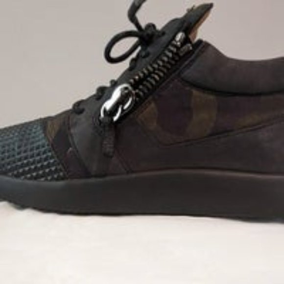 GIUSEPPE ZANOTTI MID TOP RUNNER Euro 43 (Camo and Gold) With Box and Show Bag - Picture 10 of 13